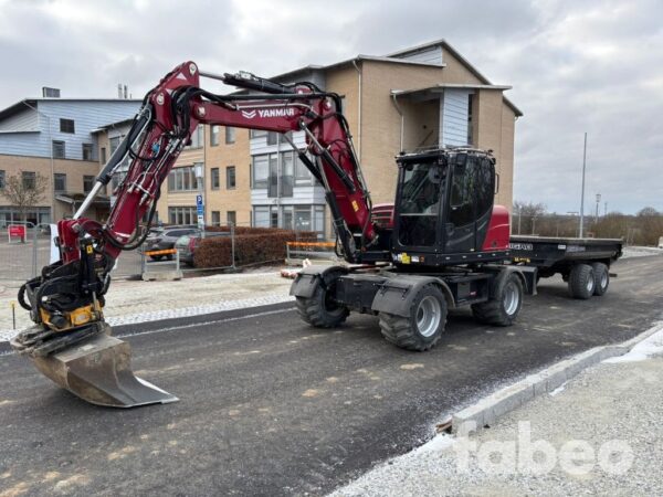 Yanmar B110W Hjulgrävare med vagn och 3 skopor