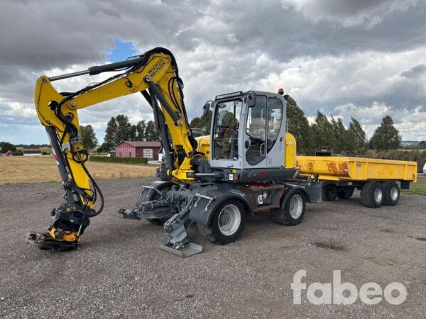 Wacker Neuson EW100 Hjulgrävare med vagn och redskap
