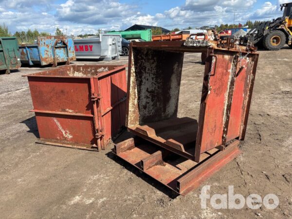 Tippcontainer / bottentömmande container – 2 st